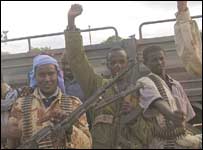 Militantes das Cortes Islâmicas na Somália.