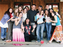 Cornish youngsters at the monastery