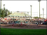 Softball playing area