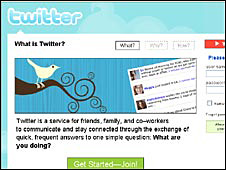 Screenshot of Twitter website