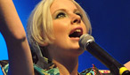 Little Boots draws big crowds to the NME/Radio1 stage in the afternoon