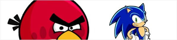 An angry bird and sonic
