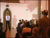 David Cameron speaking to meeting in Harlow