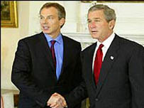 تونی بلر و جرج بوش