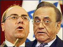 خورشيد احمد قصوری (راست) و سيلوان شلوم