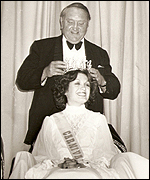 Arthur Mullard crowns Julie Frost in 1978