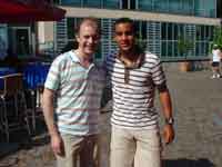 Jon photographed with Theo Walcott - the England team's youngest player
