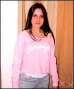 Claire trying on clothes