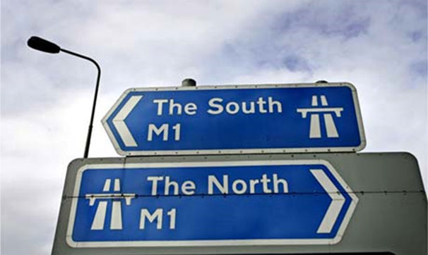 Signposts for 'the North' and 'the South'