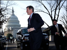 Senator-elect Scott Brown on his way to Capitol Hill