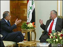 جلال طالبانی امریکی سفیر زلمے خلیلزاد کے ساتھ