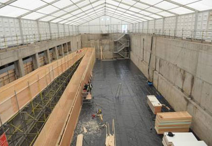 Photograph taken in July 2010 of the progress on the Basement Art Gallery for Y Lle Celf