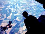Leaping out of a plane