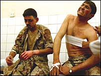 مداوای سربازان مجروح عراقی در کرکوک