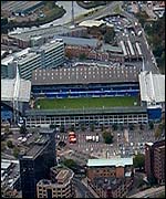 Portman Road, viewed from the helicopter