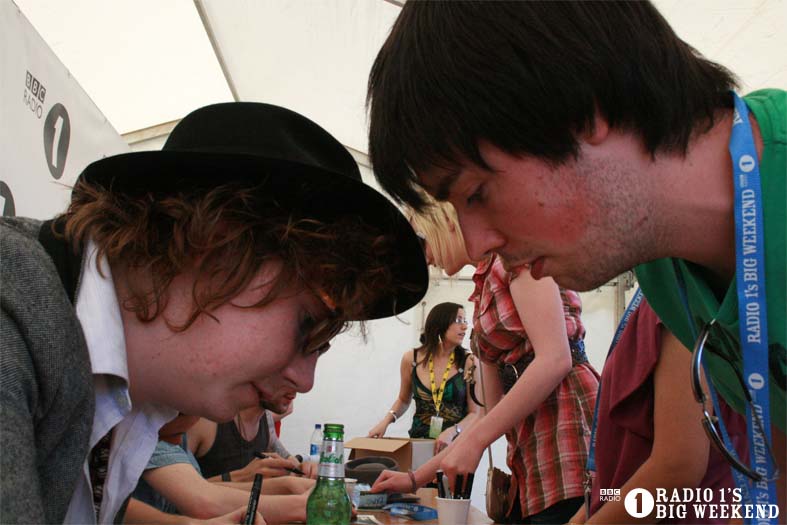 The Kooks in the signing tent