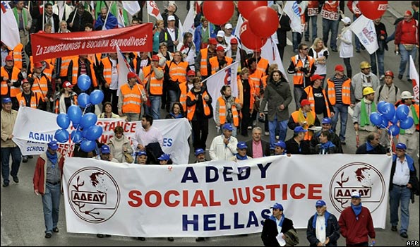 Anti-austerity demonstration in Brussels, 29 Sep 10