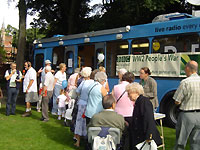 BBC Radio Newcastle's bus broadcasting a live WW2 People's War programme