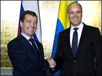 За деякими повідомленнями, Дмітрій Медведєв спершу не хотів їхати до Стокгольма