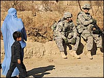अमफ़ग़ानिस्तान में तैनात अमरीकी सैनिक