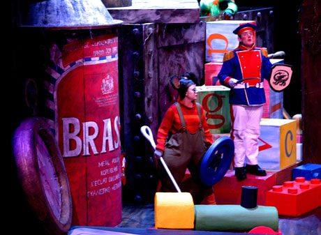 The set in detail, including enormous toys