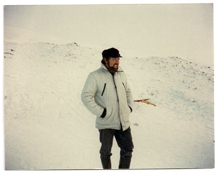 Braving the elements on a slope in Landare, Aberdare in the late 1970s