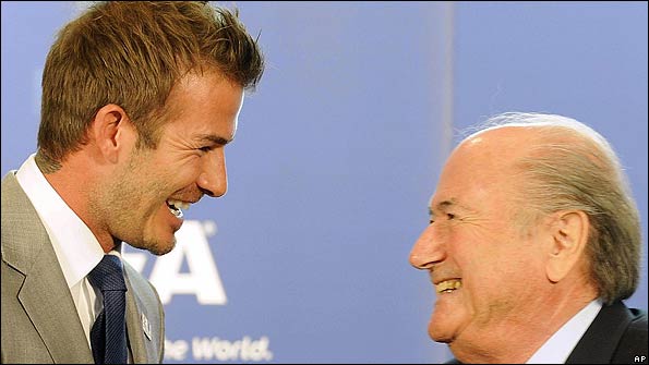 David Beckham meets Sepp Blatter