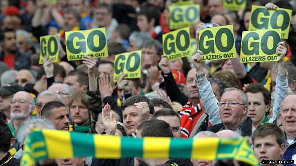 Man Utd fans register their unhappiness with the Glazer gamily