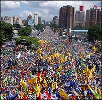 Ruas tomadas em Caracas