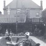 Donald Wharf in the garden of his Central Park Road home c.1936