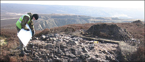 Archaeologist at site of Buckton Castle