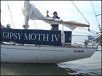 Ray on board Gypsy Moth IV