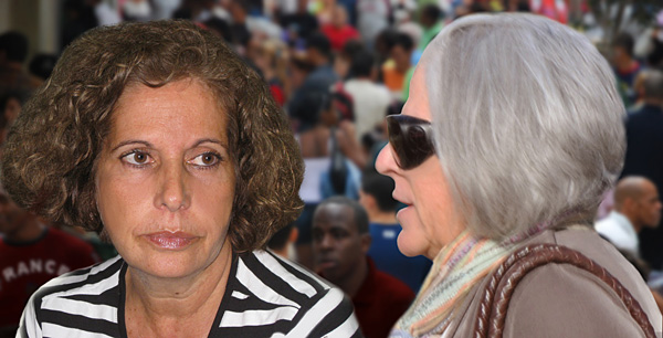 Olga Salanueva y Judy Gross, esposas de René Gonzalez y Alan Gross. (Foto: Raquel Pérez)