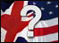 American and British flags with question mark