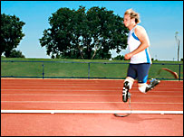 South African athlete Oscar Pistorius in action