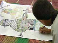A child drawing a picture of a terrorist