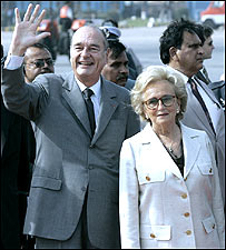 ज़्याक़ शिराक और उनकी पत्नी