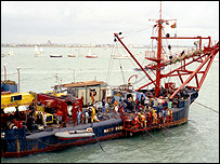 The diving vessel, Sleipner