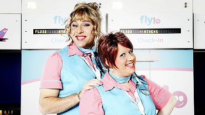 David Walliams as Melody and Matt Lucas as Keeley in Come Fly With Me