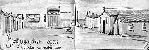 Sketch of Ballykinlar Camp from Henry Dixon's autograph - Courtesy of Kilmainham Gaol Archives
