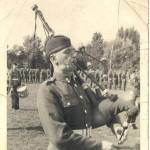 Fusilier Piper John Hardie (1920-85), Corps. Commander's Parade, Landesbergen, Germany, September 1946. Fusilier Piper John Hardie (1920-85), Corps. Commander's Parade, Landesbergen, Germany, September 1946.