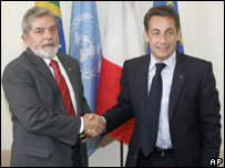 Lula e Sarkozy em encontro em 2007 