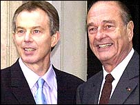 Tony Blair a Jacques Chirac