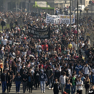 Protesta de estudiantes en Santiago de Chile
