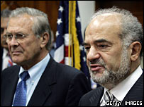 ابراهيم جعفری و دونالد رامسفلد 