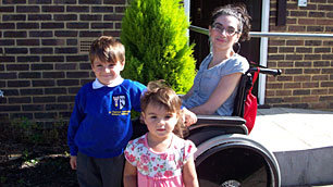 Isabella Devani with her two children.