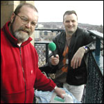 Paul and Ian iron at the top of Grey's Monument.