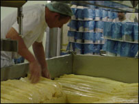 turning the cheese