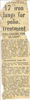 1950s Newspaper cutting about Polio in Northern Ireland