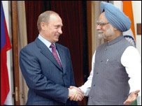 पुतिन और मनमोहन सिंह